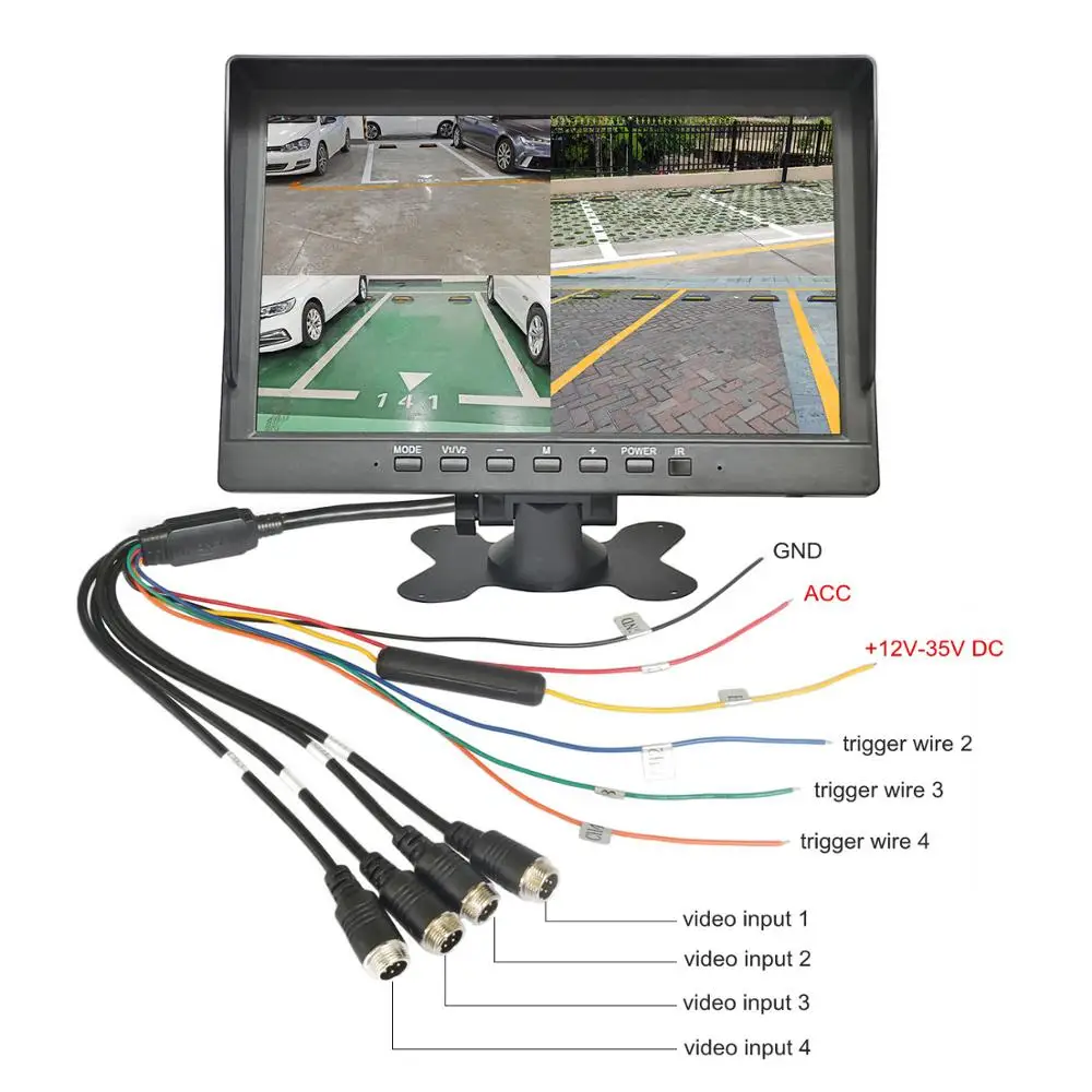 DIYSECUR AHD 10.1" 4 Split QUAD IPS HD Backup Monitor 2000000 Pixels Rear View Car Camera Waterproof with Video Recording | Автомобили