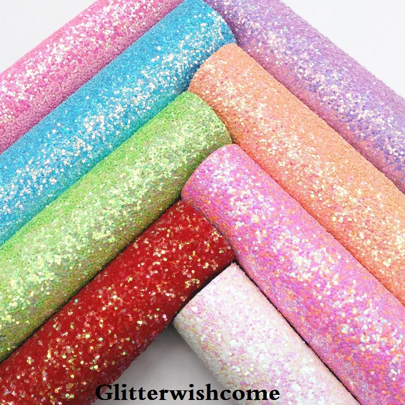 Рулон из искусственной кожи Glitterwishcome 30 х134 см блестящая ткань крупная