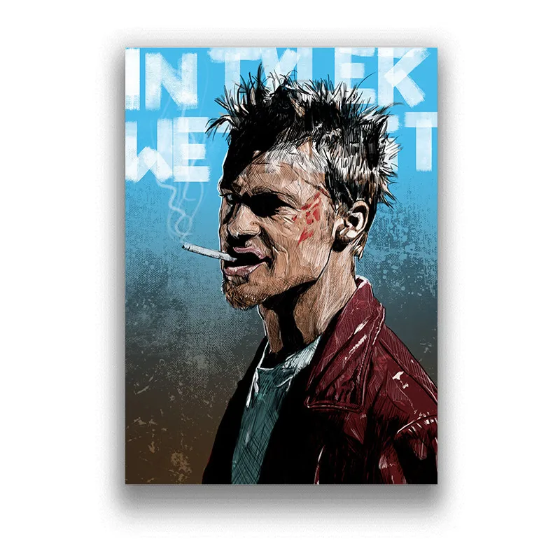 Бойцовский клуб постер кино бумажные плакаты с белым покрытием живопись