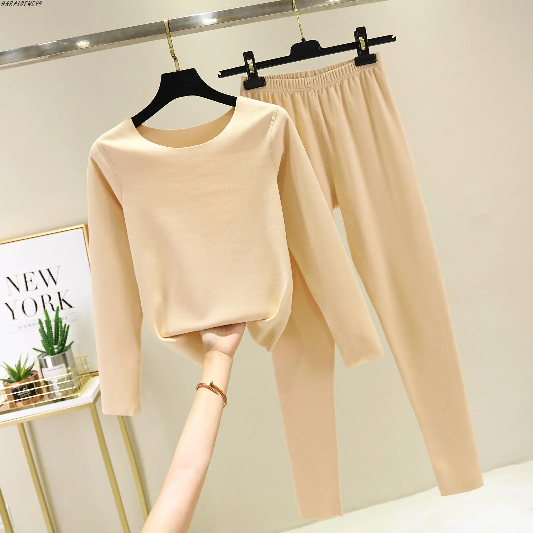 Knitted 2 pieces Set Tracksuits Women 2019 Autumn Winter Thick Warm O-neck Loose Sweater+Ankle-Length Pants Cashmere Suit | Женская