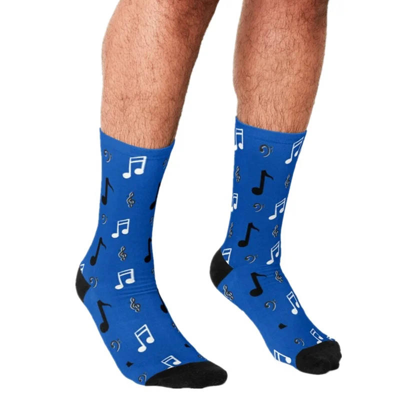 

2021 Funny Men's socks Music symbols Pattern Printed hip hop Men Happy Socks cute boys street style Crazy Socks for men
