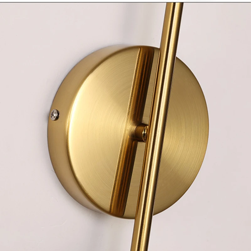 

Northern Europe Modern Glass Ball LED Wall Lamp Golden Atmosphere Creative Bedroom Bed Living Room Hallway Decorative Lighting