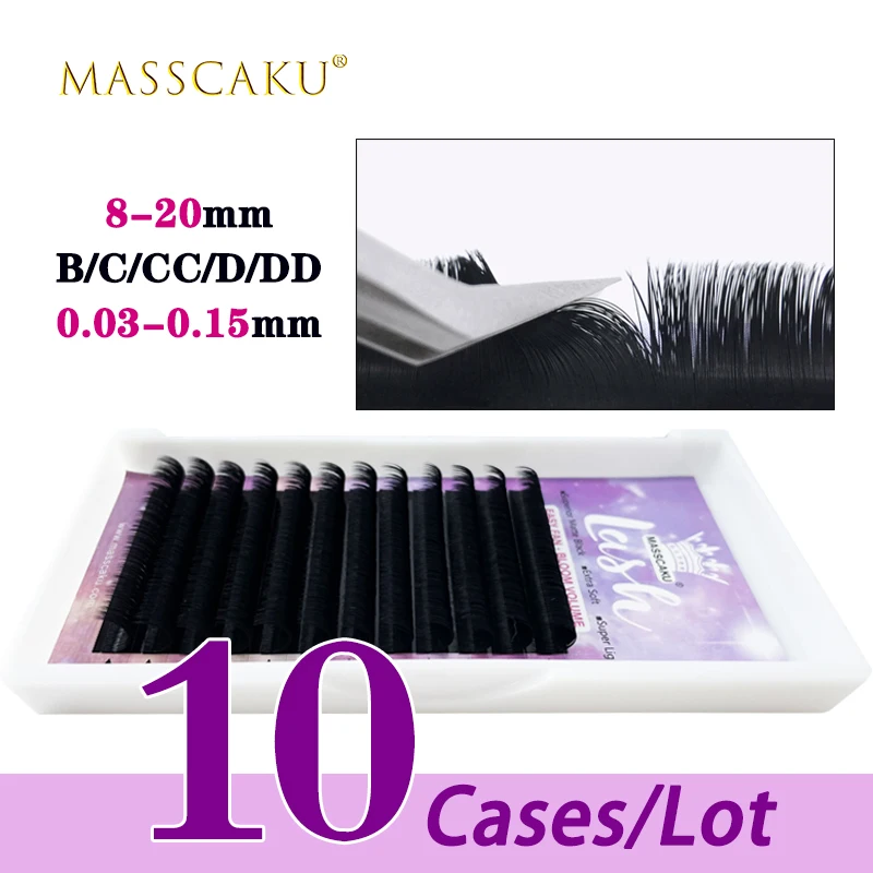 

10case/lot Wholesale c/d curl premium easy fans blooming lash 0.05 0.07 thickness rapid blooming mink easy fan lashes maquiagem