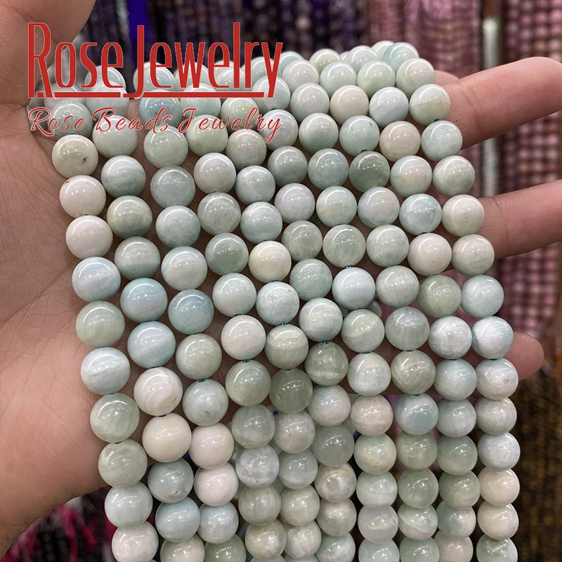 

AAA+ Natural Rare Dominica Larimar Stone Beads Light Green Anglite Stone Beads For Jewelry Making Charms Bracelets 15" 6 8 10mm