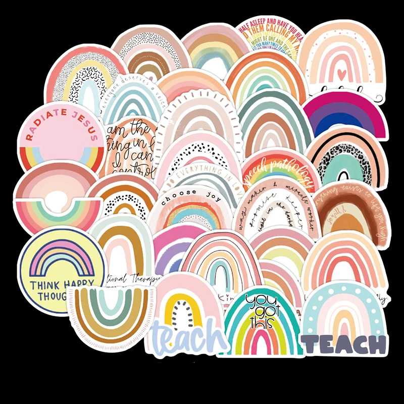 

50PCS Colorful Rainbow Bridge Small Fresh Personality Graffiti Sticker Luggage Mobile Phone Child Helmet Computer Decals