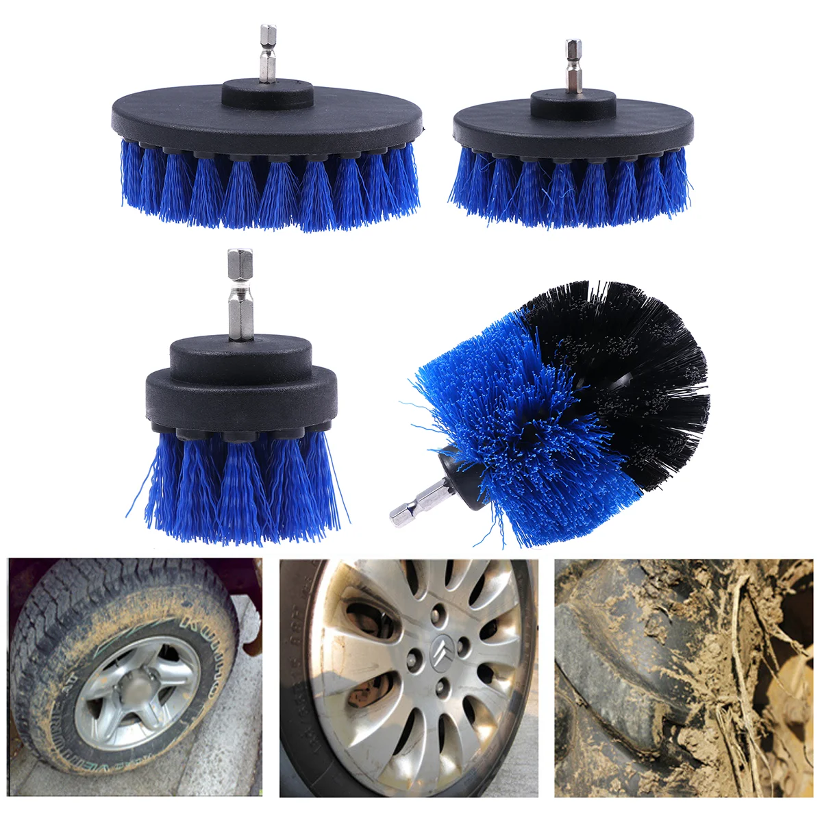 

4 шт., многофункциональная щетка для чистки напольных покрышек автомобиля
