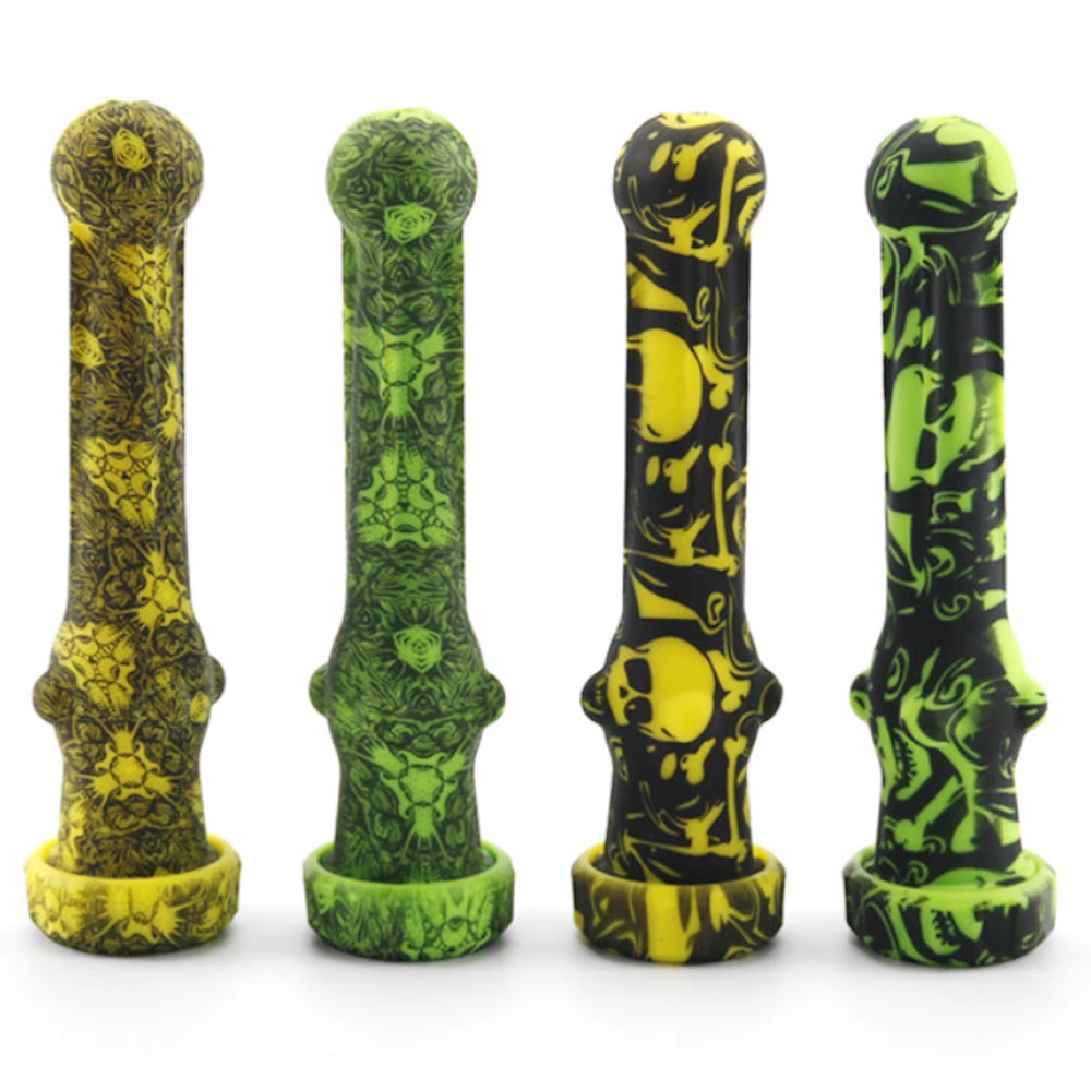 

10pcs/lot Silicone Pipe Pipa With 14mm Titanium Nail Tobacco Pipes Cigarette Tubo Smoking Accessories Smoke Herb Pipas Cigarette