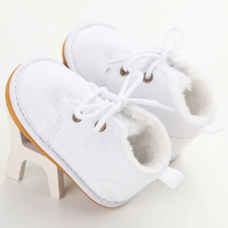

2019 Newborn Infant Girl Boy Baby Snow Booties Fur Boots Winter Warm Boots Soft Sole Shoes Kids Strappy Shoes 0-18M