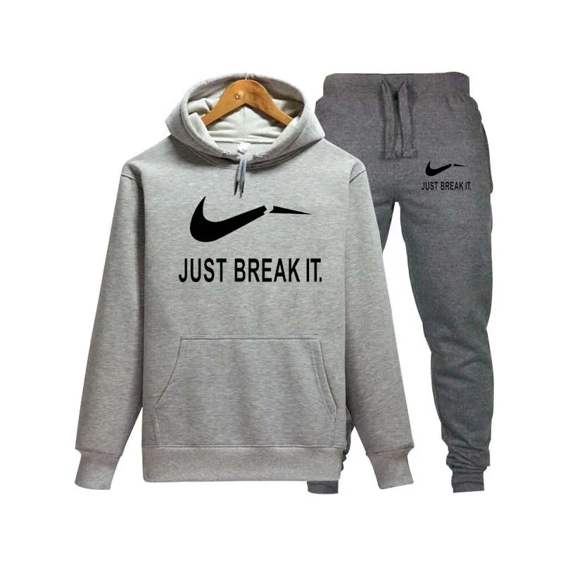 Флисовый костюм спортивный мужской осенний и зимний с капюшоном Толстовка со