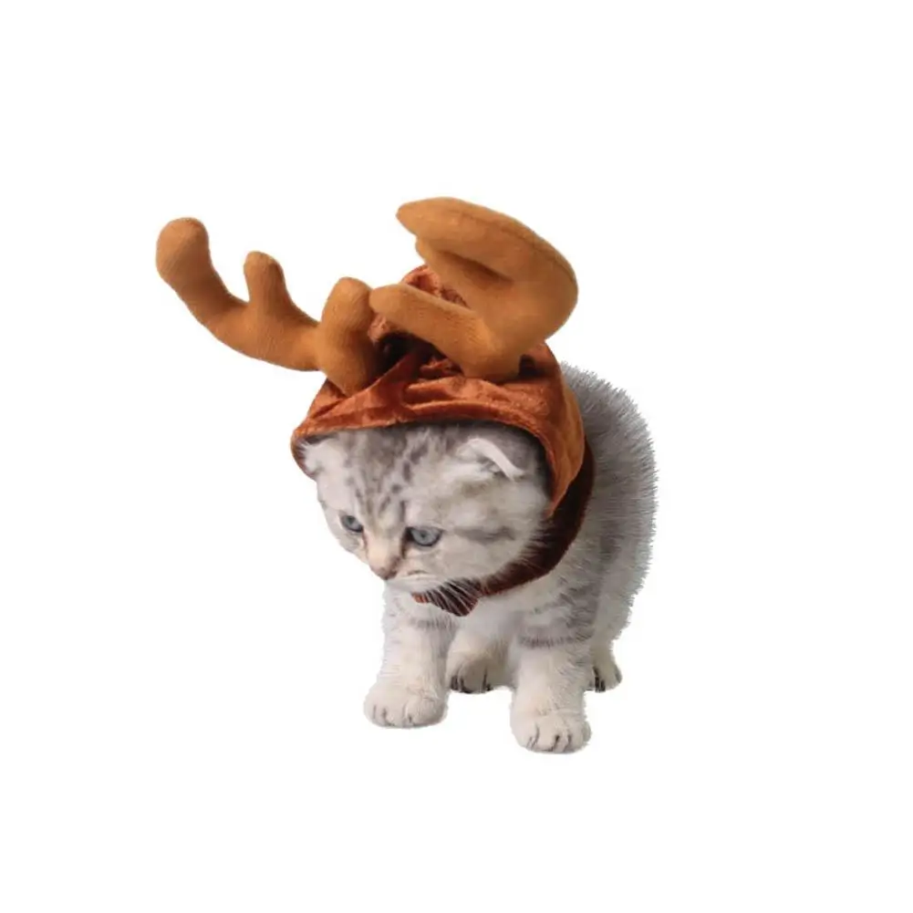 HOT SALES！！！Xmas Pet Dog Cat Cap Deer Antler Festival Christmas Party Holiday Headwear Hat | Дом и сад
