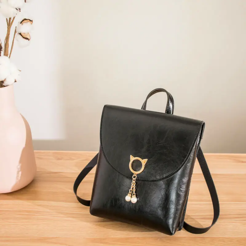 Новинка 2020 Лидер продаж Женский однотонный мини-рюкзак из масляной вощеной кожи