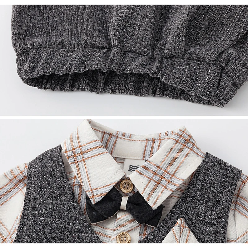 

2021 Boys Clothes Set Fashion Suit 1-6 Year Baby Handsome Vest +Shirt+Pant 3pcs Suit Children Gentleman Style Kids Boy Clothing