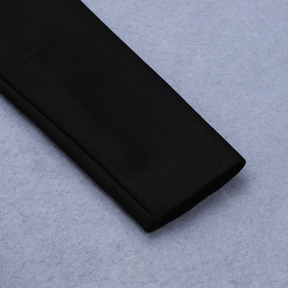 

PB Chic Black Dress Sexy Off Shoulder Button Design Long Sleeves Celebrity Party Club Bandage Vestido Free Shipping