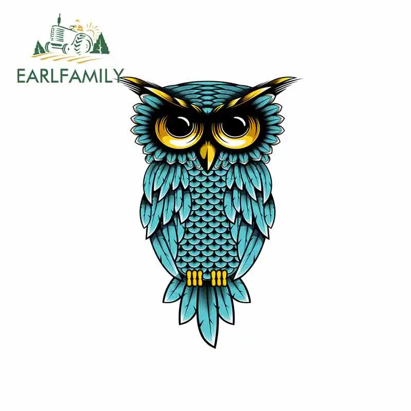 EARLFAMILY 13 см x 9 1 для совы Бирюзовый синий забавные виниловые наклейки на машину