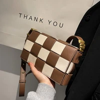veryme 2022 new winter simple design quilted leather sling shoulder bags large square square women clutch handbags and purse