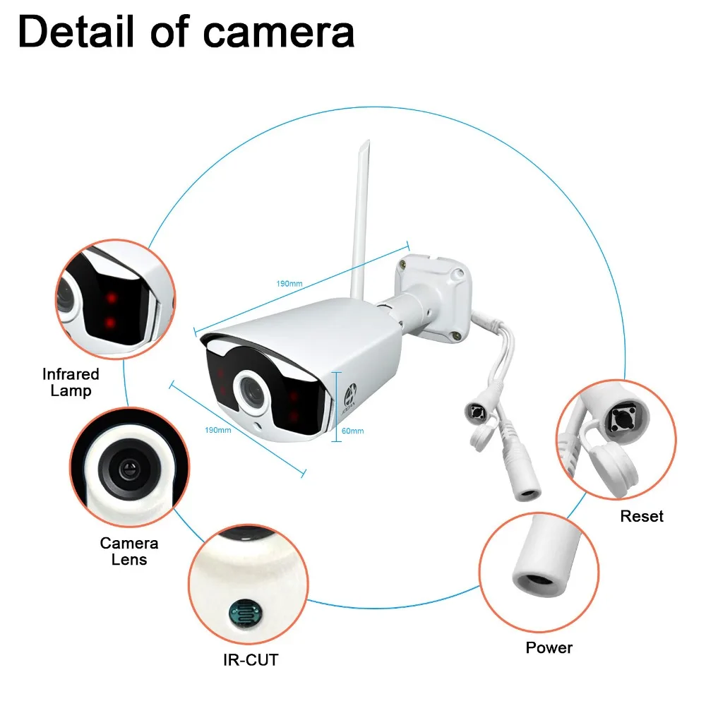 1080P Wifi IP камера 2.0MP наружная непогодная инфракрасная камера ночного видения, беспроводная камера видеонаблюдения для Jooan NVR