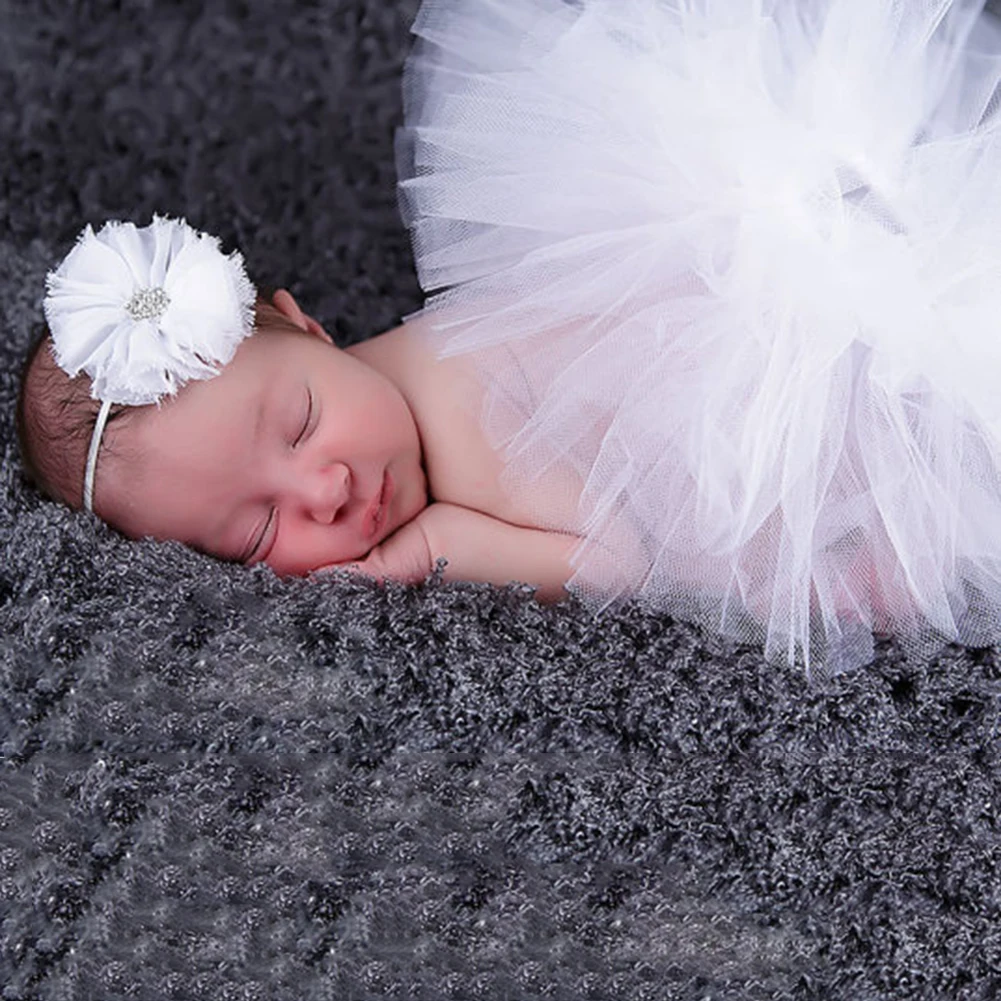 Новорожденный ребенок девочка маленькое платье цветок повязка на голову Студия