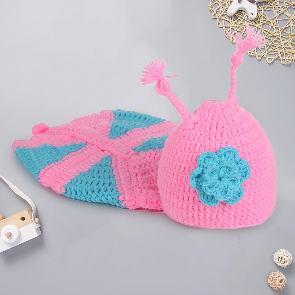 

Newborn Baby Photo Clothes Photography Props Hooded Blanket Splicing Color Cover Knitwear Toddler Lovely Newborn Clothes Suit
