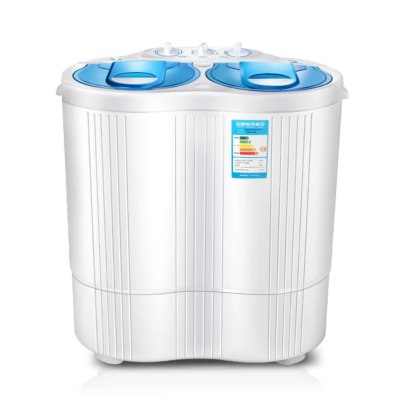 Household Washing Machine Double Barrel Double Cylinder Semi-Automatic Dehydration And Drying Small Mini Washing Machine 220V