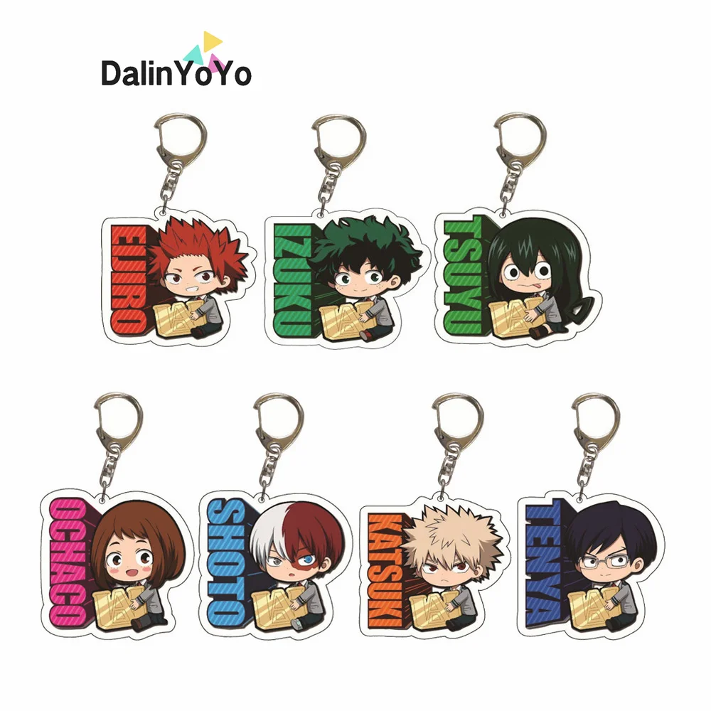 

Wholesale Anime My Hero Academia Acrylic Keychain Double Sided Izuku Bakugou Katsuki Shoto Figure Schoolbag Keychain Accessories