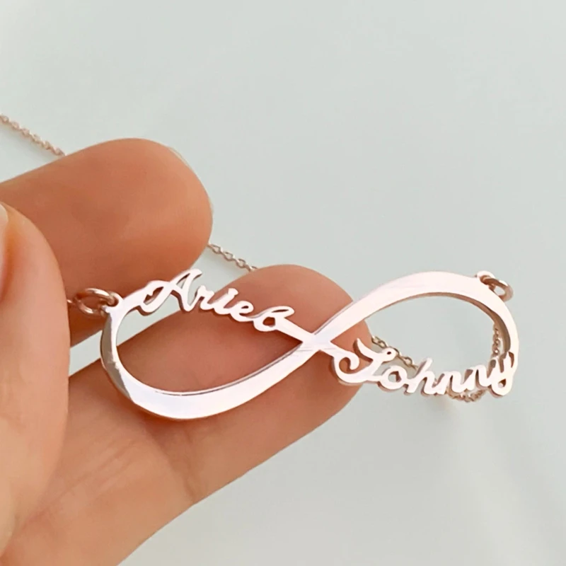 Ожерелье с двумя именами под заказ персонализированное ожерелье чокер в стиле
