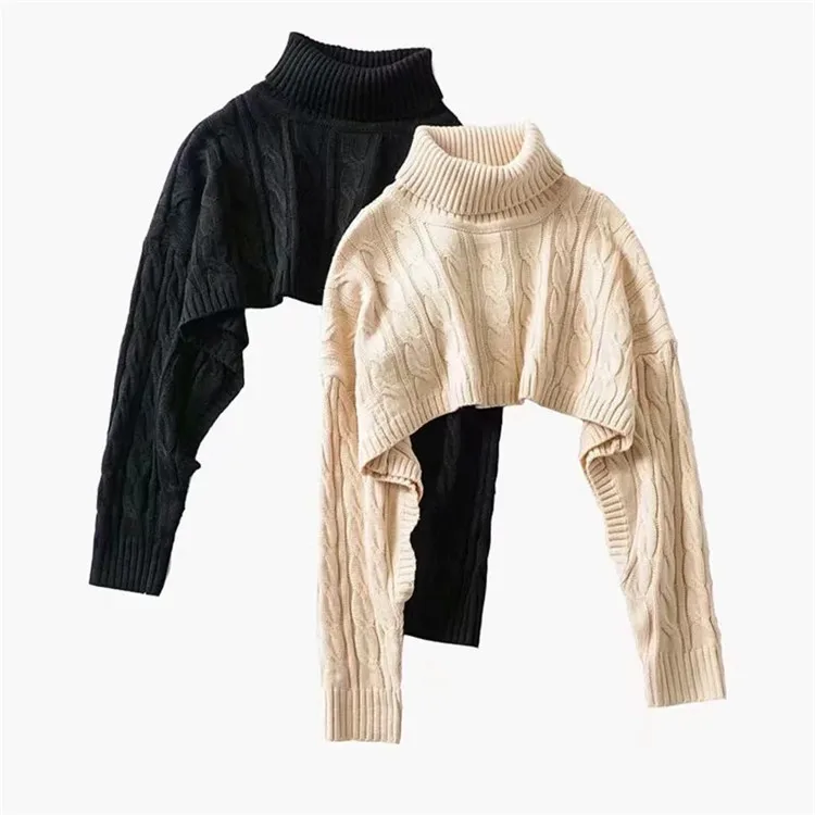

Winter Autumn Women Cloak Turtleneck Sweater Knit Tops Casual Long Sleeve Knitted Pullover New Design Female Knitwear Streetwear