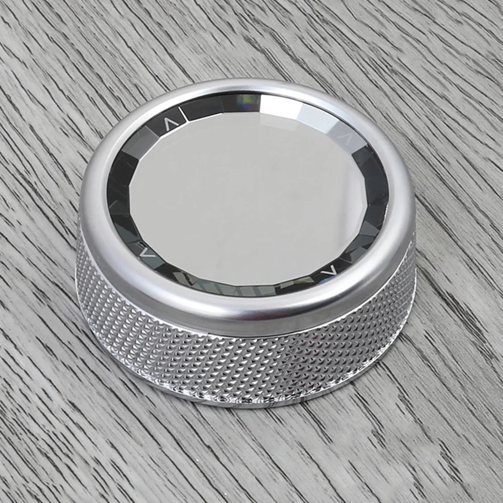 

Accessory Multi-media Knob Cover Replacement 1pcs ABS&Crystal Button Silver