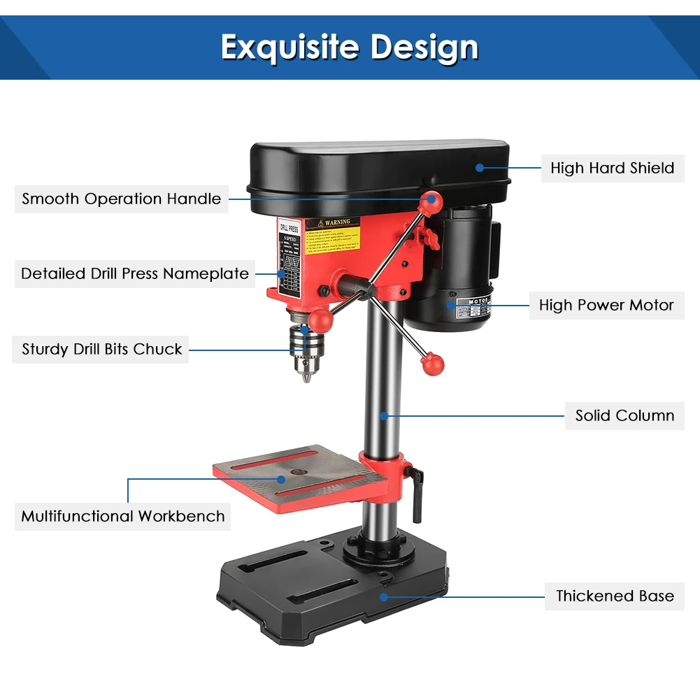 Стенд для сверлильного станка 350 Вт 5 опциональных скоростных сверлильных