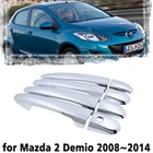Роскошная хромированная крышка для дверной ручки, защитная накладка для Mazda 2 Demio Mazda2 MK3 DE 2008  2014, стикер для автомобильных аксессуаров 2009 2010