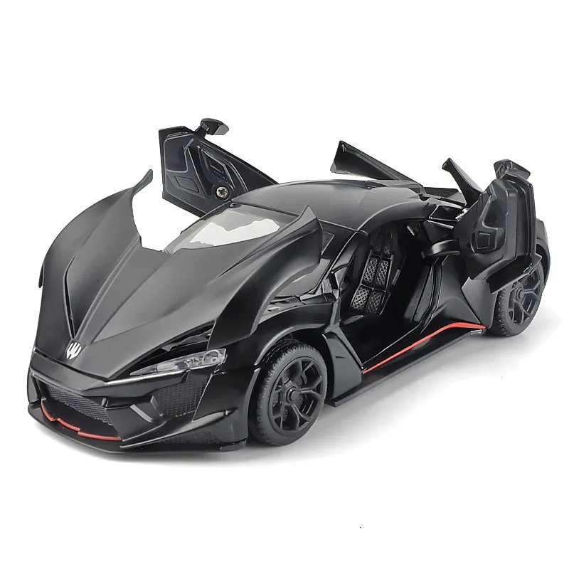 1:32 Lycan скоростная и страсть 7 откатная модель сплав спортивный литой звуковой