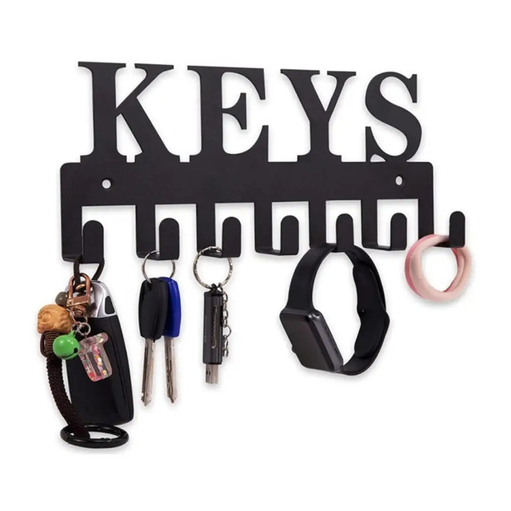 

Настенные держатели для ключей, универсальные металлические крючки для ключей, декоративный органайзер для ключей, стойка с 7 крючками для ...