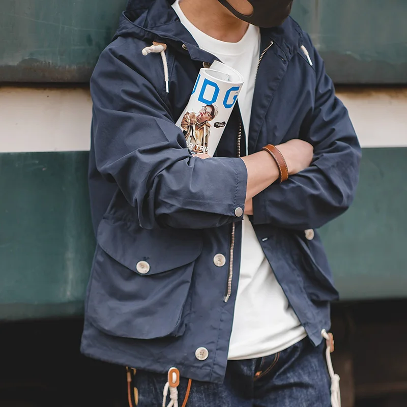 Maden Мужская куртка с капюшоном на молнии Повседневная демисезонная легкая