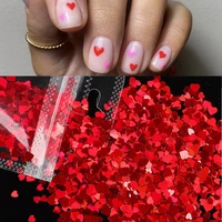 1 pack sweet love heart nail sequins ultrathin shining laser nail art paillette slices flakes manicure decoration 2021 newest