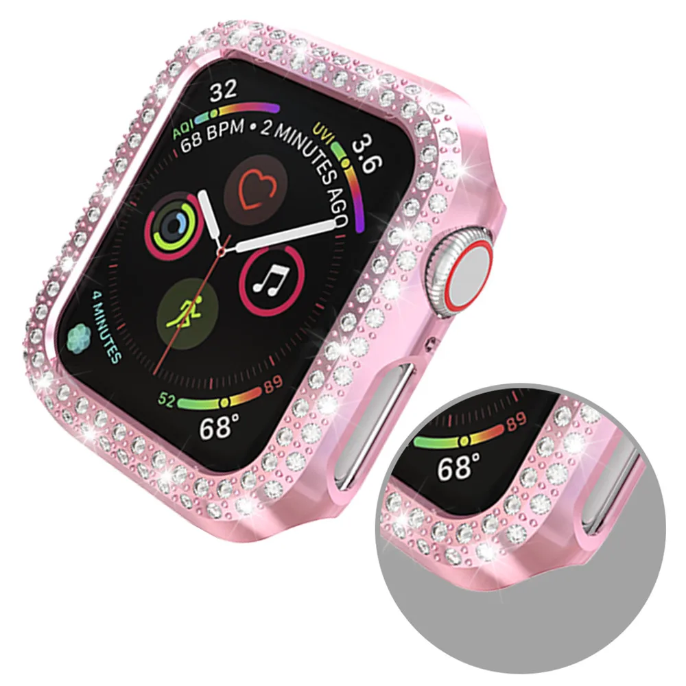 Case for Apple watch series 5 4 44mm 40mm Accessories cover Bumper Double Diamond Protector case iWatch 3 42mm 38 mm | Электроника