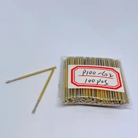 100pcs metal brass nickel plated compression test pin p100 g2 diameter 1 36mm household electronic universal probe
