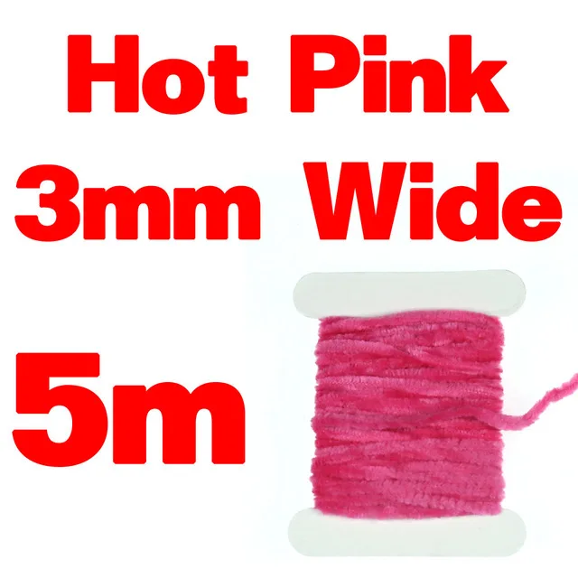 Hot Pink 3mmX5m Wifreo 2 мм 3 мм завязывание мушек синель для шерстяных червей пиявки Стример Летать завязывание материал тела цвет красный черный оливковый желтый - Цвет: Hot Pink 3mmX5m