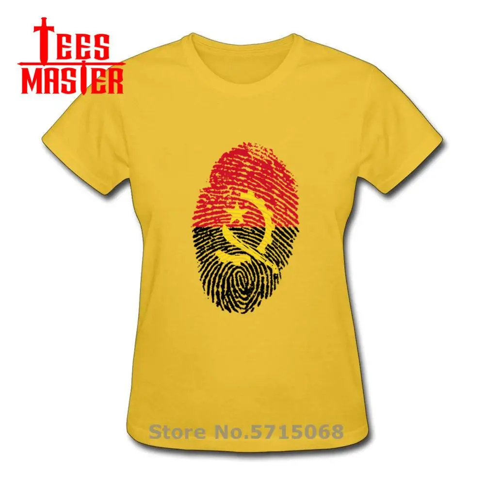 Футболка унисекс Повседневная рубашка с принтом флага Анголы отпечатков пальцев