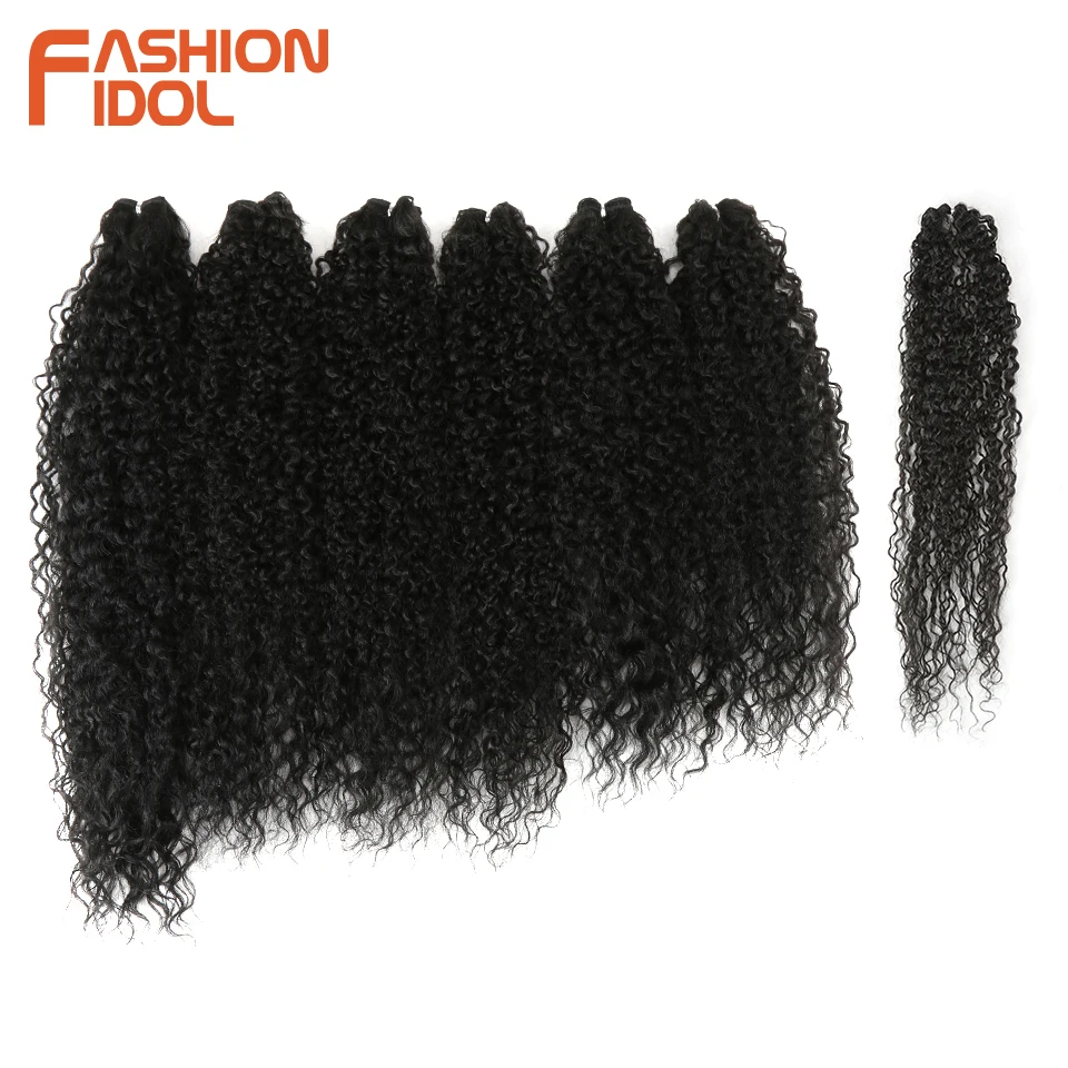 

Модные кудрявые волосы IDOL, афро кудрявые пучки, 7 шт./упак., 22-26 дюймов, Омбре, натуральные черные синтетические волосы, волнистпряди, кудрявые...