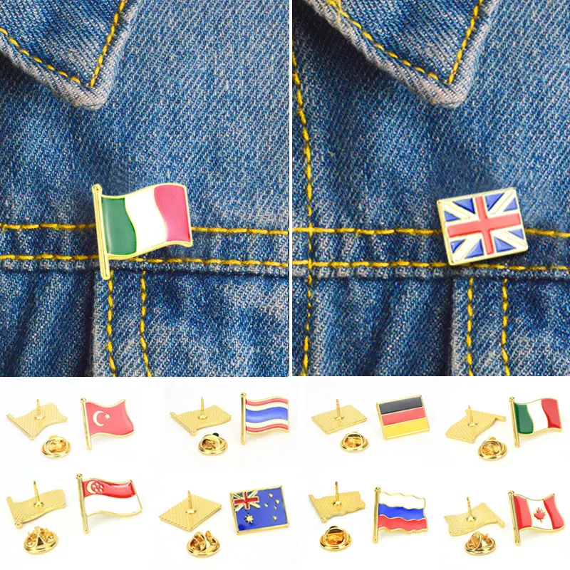 1 шт. Модная красочная креативная металлическая брошь в виде флага США Австралии