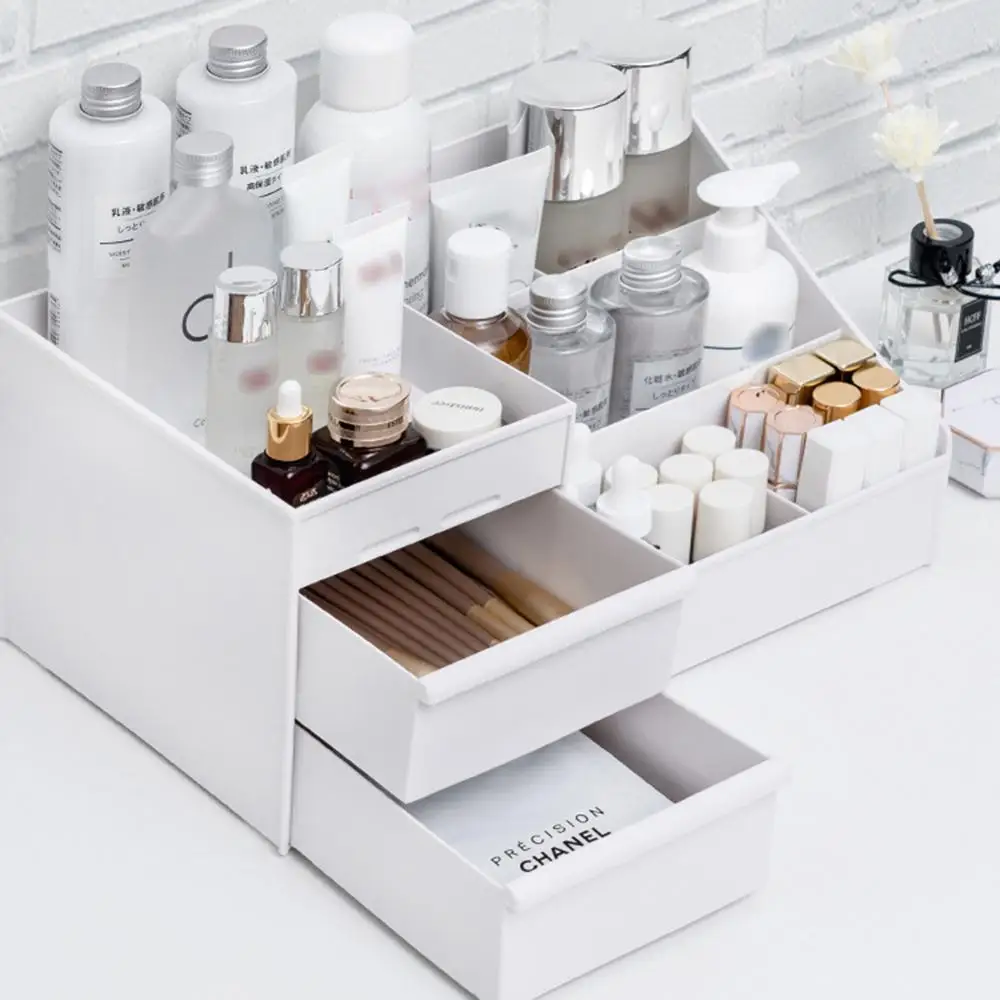 Makeup Organizer Cosmetic Large Capacity Storage Box Desktop Jewelry Nail Polish Drawer Container Home Clear Rack Desk | Дом и сад