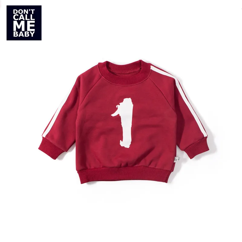 01Red Don't CALL ME, маленькие мальчики, одежда для активной жизни, красное платьес большимпринтом свитшоты для девочек; сезон осень; Модная одежда с длинным рукавом Полосатые рубашки Дети Весна базовые Топы 55163 - Цвет: 01Red