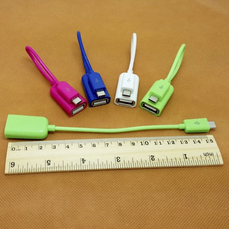 100% протестированный цветной хост микро USB к Мини OTG Кабель адаптер для Samsung Xiaomi HTC LG