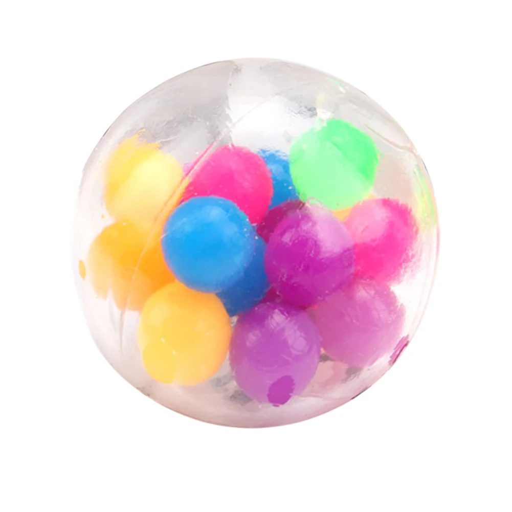 

Anti-Pressure Anxiety Colorful Stress Relief Ball Kids Adult Squeeze Toy Spongy Bead Stress Ball Squeezable Stress Release Toys