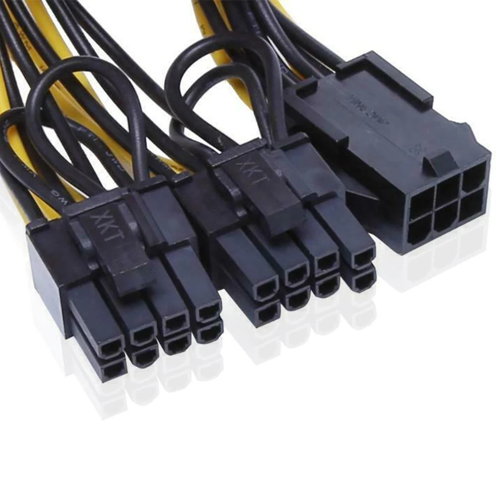 10pcs 20cm Graphics Card Power Cable 6pin to Dual 8pin 6+2pin Splitter 6-pin 8-pin for BTC ETH GPU Mining Miner | Компьютеры и офис