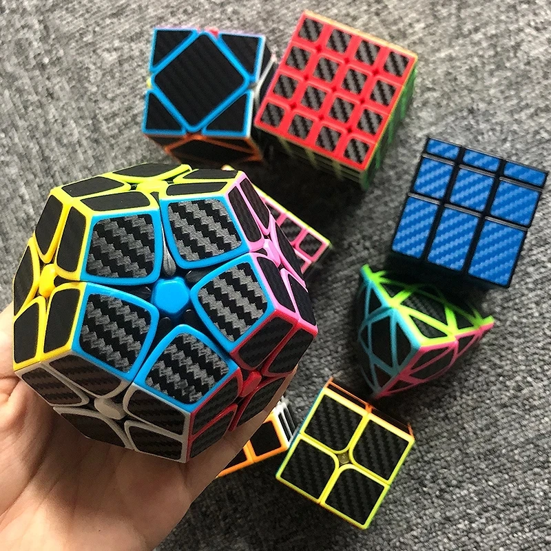 ZCube наклейки из углеродного волокна магический куб 2x2 megaminx 3x3 4x4 5x5 спиральная