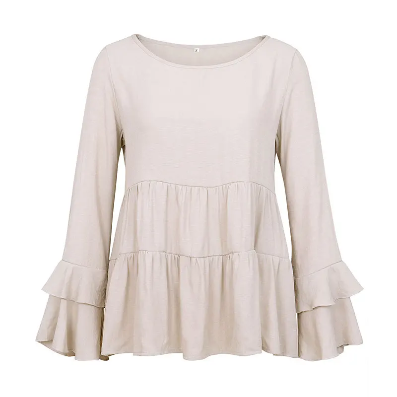 

Hot-selling Women Round-collar Fold Stitching Butterfly Sleeve T-Shirt Top