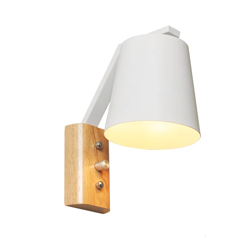 Современная настенная лампа из цельной древесины оригинальная светодиодная