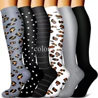Беговые мужские женские новые мужские Компрессионные носки леопардовые носки с принтом кошек и собак с животными мужские и мужские спортивные рандомные