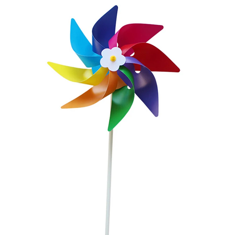 Molino de viento para fiesta al aire libre, juguete de decoraci&oacute;n para ni&ntilde;os, accesorios coloridos para decoraci&oacute;n de baile, Patio, jard&iacute;n-5