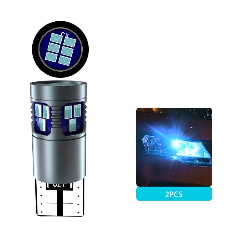 ice blue 2 шт. высокое качество T10 W5W супер яркий 3030 светодиодный автомобильный интерьерный светильник для чтения, габаритная лампа 168 194 светодиодный автоматический Клин парковочные лампы - Испускаемый цвет: ice blue